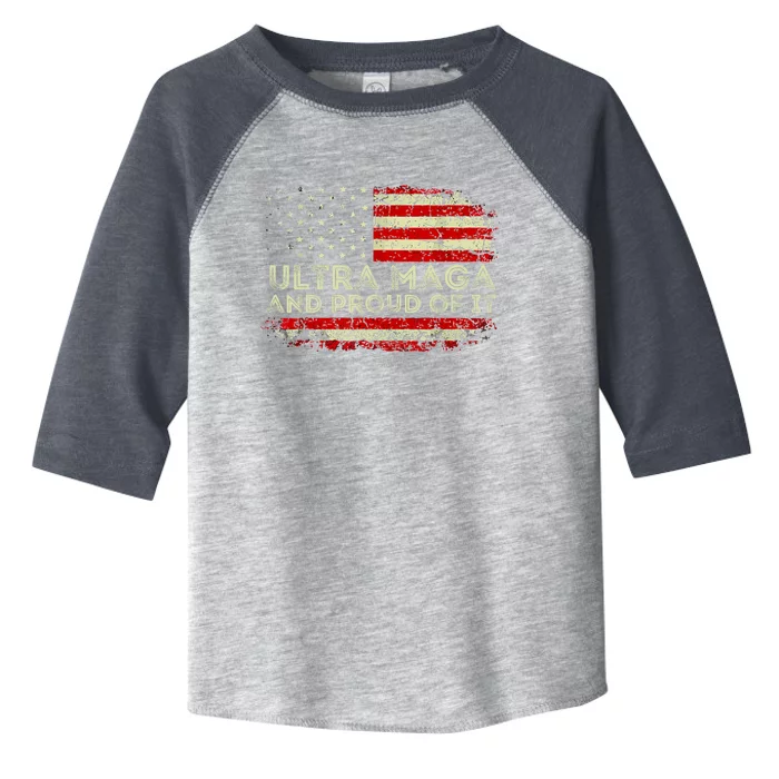 Ultra Mega And Proud Of It America Flag Design Toddler Fine Jersey T-Shirt