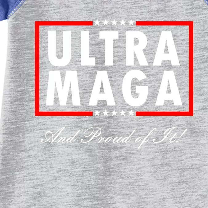 Ultra MAGA And Proud Of It Trump 2024 Anti Biden Infant Baby Jersey Bodysuit