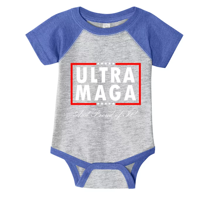 Ultra MAGA And Proud Of It Trump 2024 Anti Biden Infant Baby Jersey Bodysuit