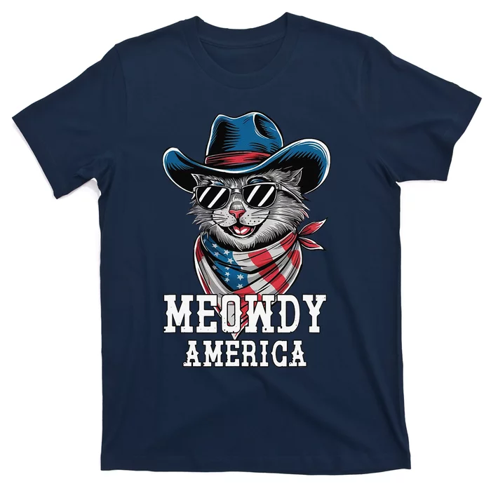 Usa Meowdy America Cat 4th Of July Funny Patriotic T-Shirt