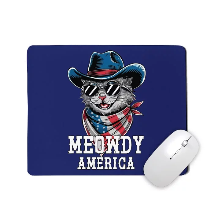 Usa Meowdy America Cat 4th Of July Funny Patriotic Mousepad