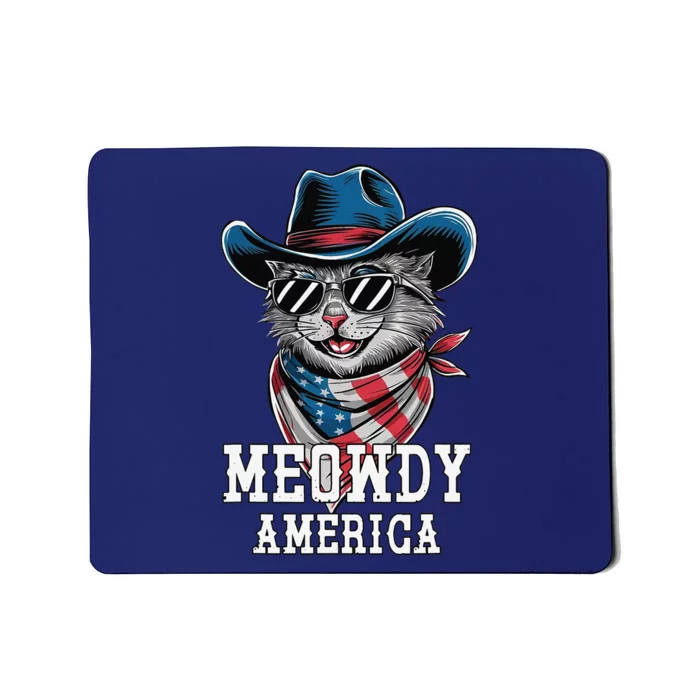 Usa Meowdy America Cat 4th Of July Funny Patriotic Mousepad