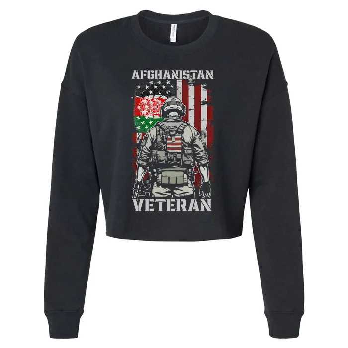 U.S. Military Afghanistan War Veteran Afghanistan Veteran Cropped Pullover Crew