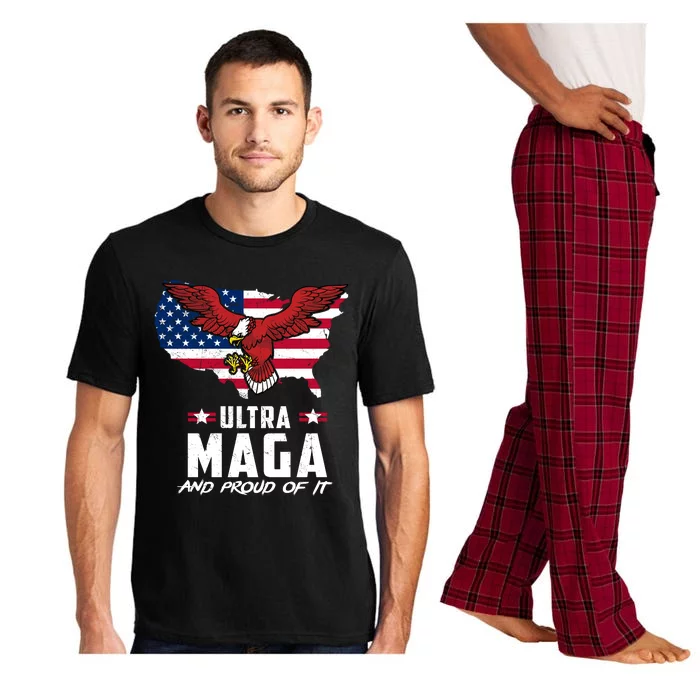 Ultra Maga And Proud Of It USA Eagle Pajama Set