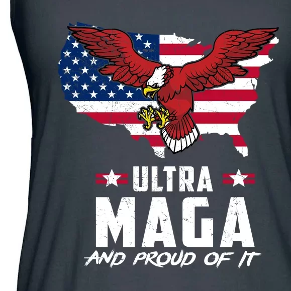 Ultra Maga And Proud Of It USA Eagle Ladies Essential Flowy Tank