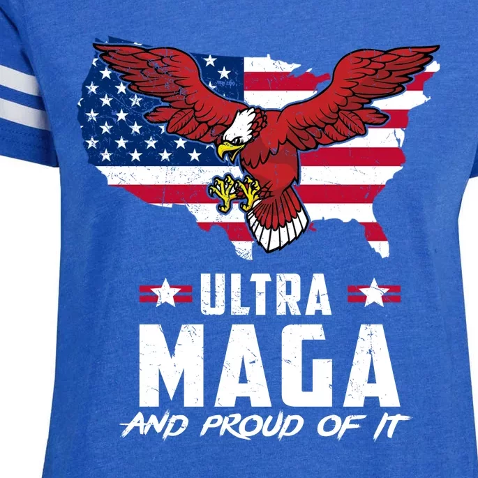 Ultra Maga And Proud Of It USA Eagle Enza Ladies Jersey Football T-Shirt