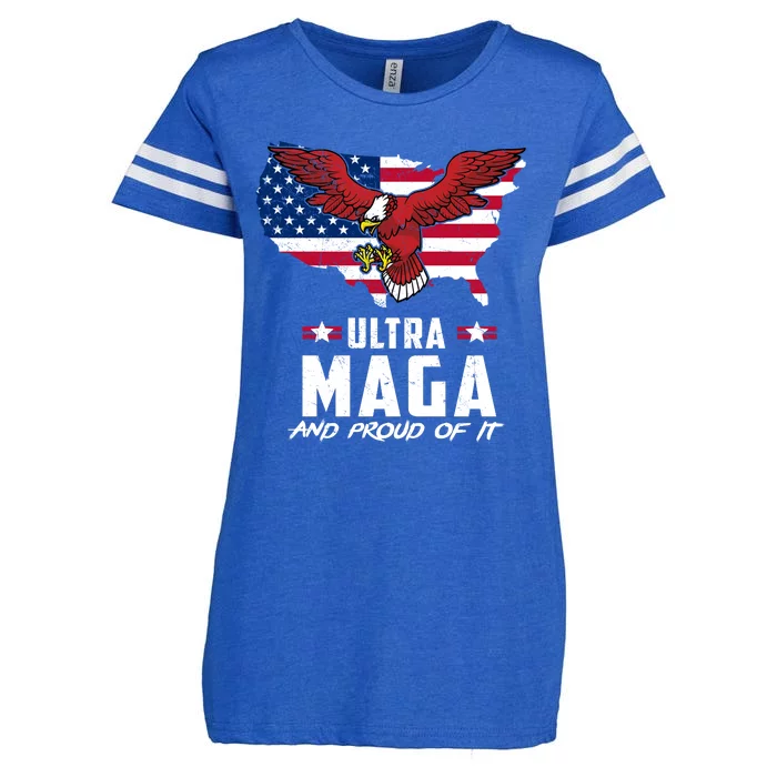 Ultra Maga And Proud Of It USA Eagle Enza Ladies Jersey Football T-Shirt