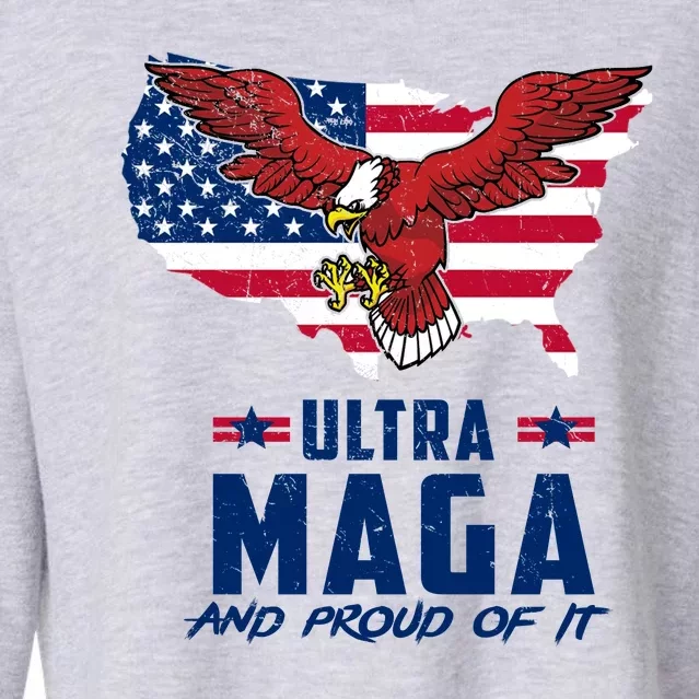 Ultra Maga And Proud Of It USA Eagle Cropped Pullover Crew