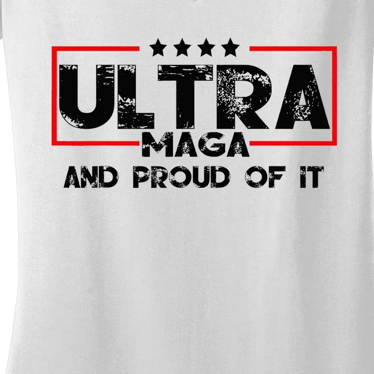 Ultra Maga And Proud Of It Anti Biden Women's V-Neck T-Shirt