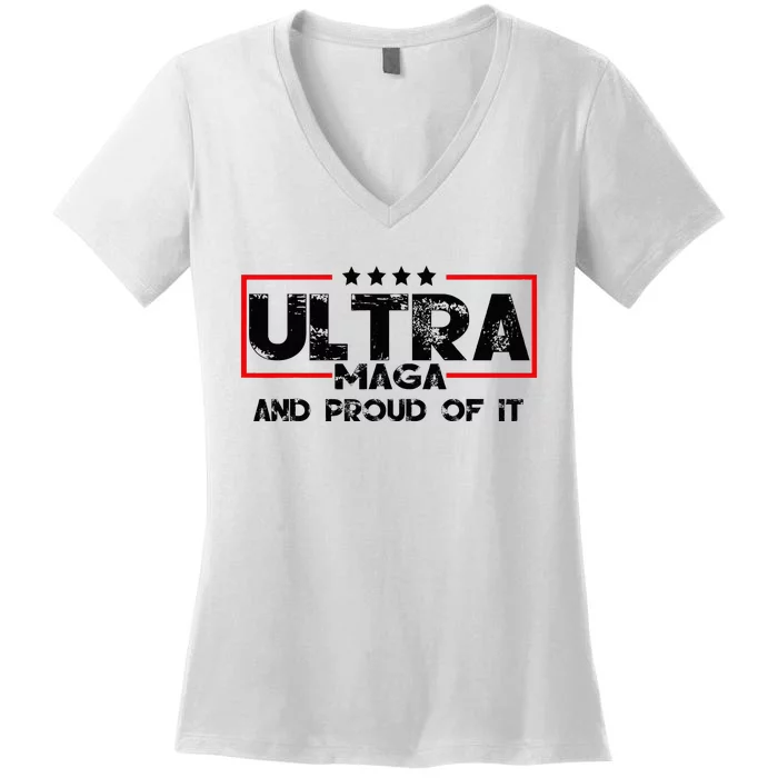 Ultra Maga And Proud Of It Anti Biden Women's V-Neck T-Shirt