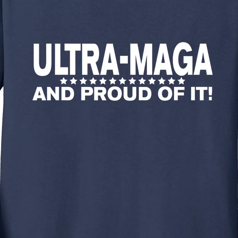 Ultra MAGA And Proud Of It Anti Biden Kids Long Sleeve Shirt