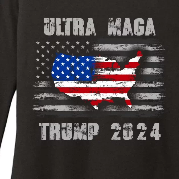 Ultra MAGA Betsy USA Flag Trump 2024 Anti Biden Womens CVC Long Sleeve Shirt