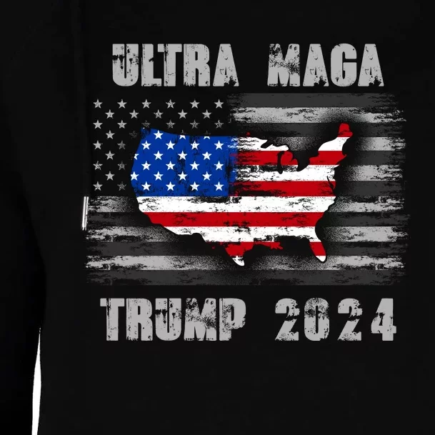 Ultra MAGA Betsy USA Flag Trump 2024 Anti Biden Womens Funnel Neck Pullover Hood