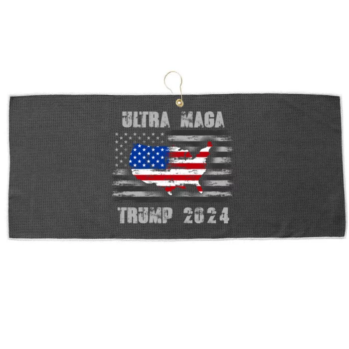 Ultra MAGA Betsy USA Flag Trump 2024 Anti Biden Large Microfiber Waffle Golf Towel