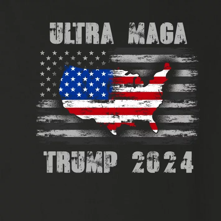 Ultra MAGA Betsy USA Flag Trump 2024 Anti Biden Toddler Long Sleeve Shirt