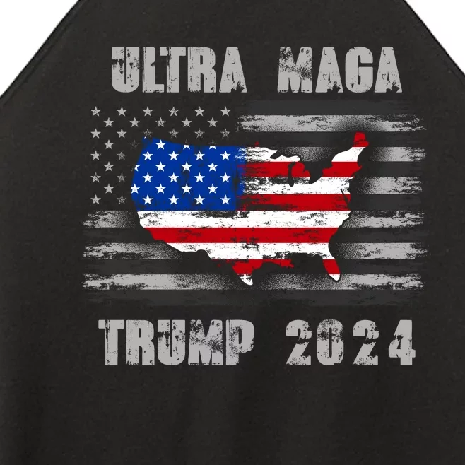 Ultra MAGA Betsy USA Flag Trump 2024 Anti Biden Women’s Perfect Tri Rocker Tank