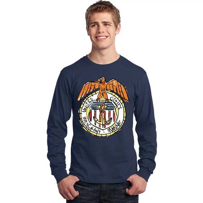 USA Marine Badge Doodle Tall Long Sleeve T-Shirt