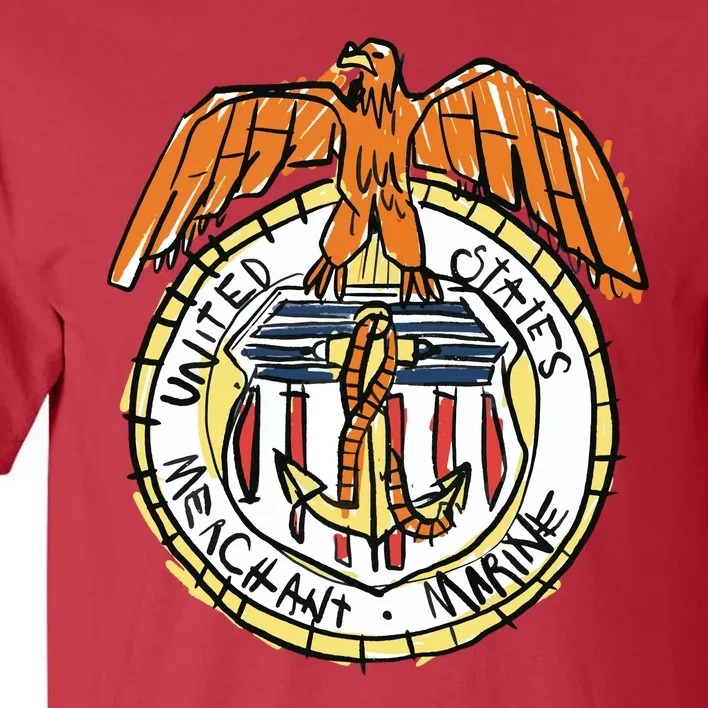 USA Marine Badge Doodle Tall T-Shirt