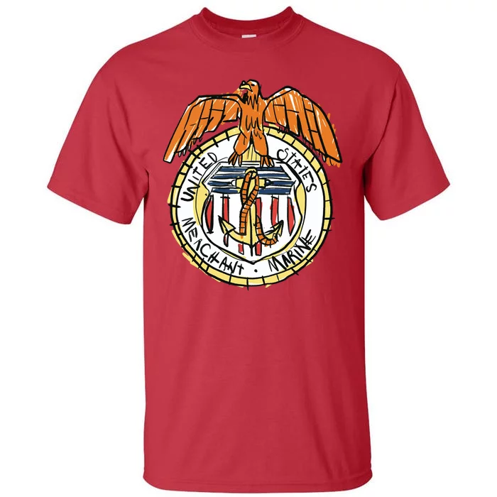 USA Marine Badge Doodle Tall T-Shirt