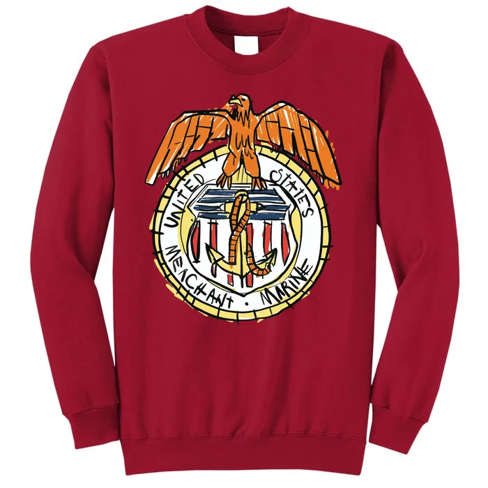 USA Marine Badge Doodle Tall Sweatshirt