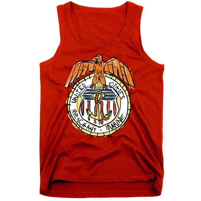 USA Marine Badge Doodle Tank Top