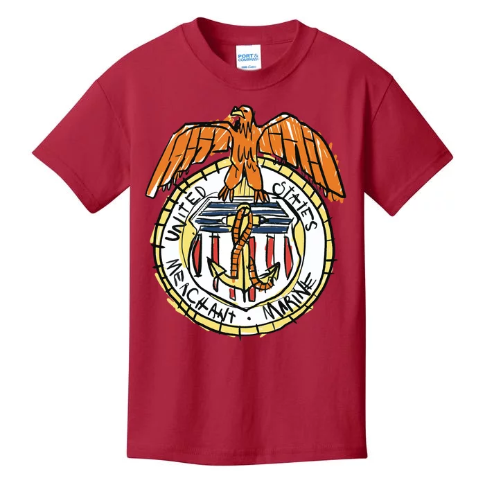 USA Marine Badge Doodle Kids T-Shirt