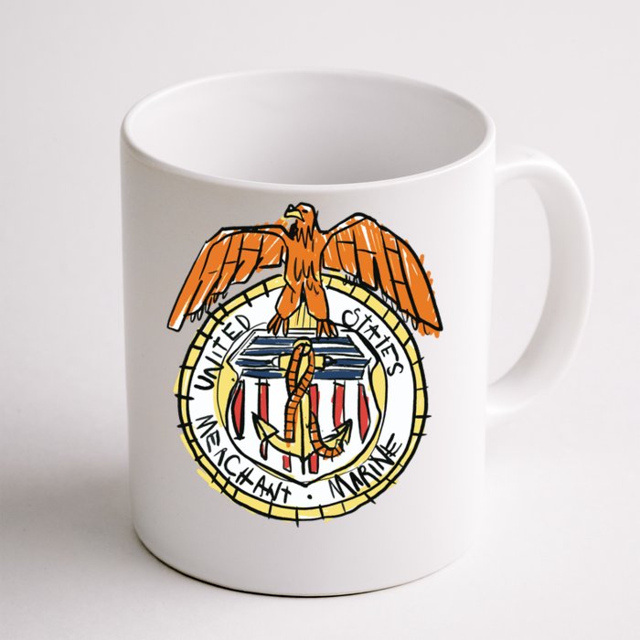 USA Marine Badge Doodle Front & Back Coffee Mug