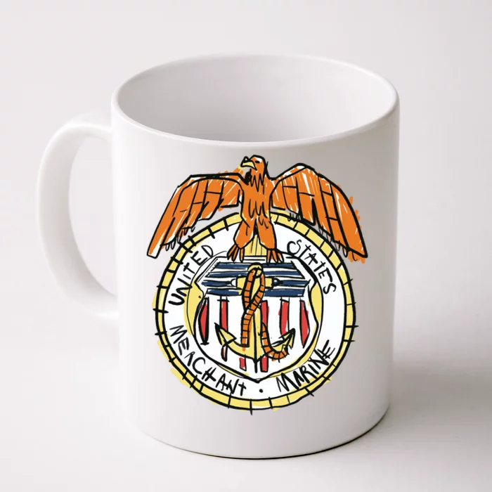 USA Marine Badge Doodle Front & Back Coffee Mug