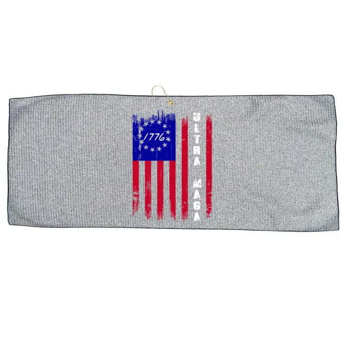 Ultra MAGA Betsy Ross USA Flag Trump 2024 Anti Biden Large Microfiber Waffle Golf Towel