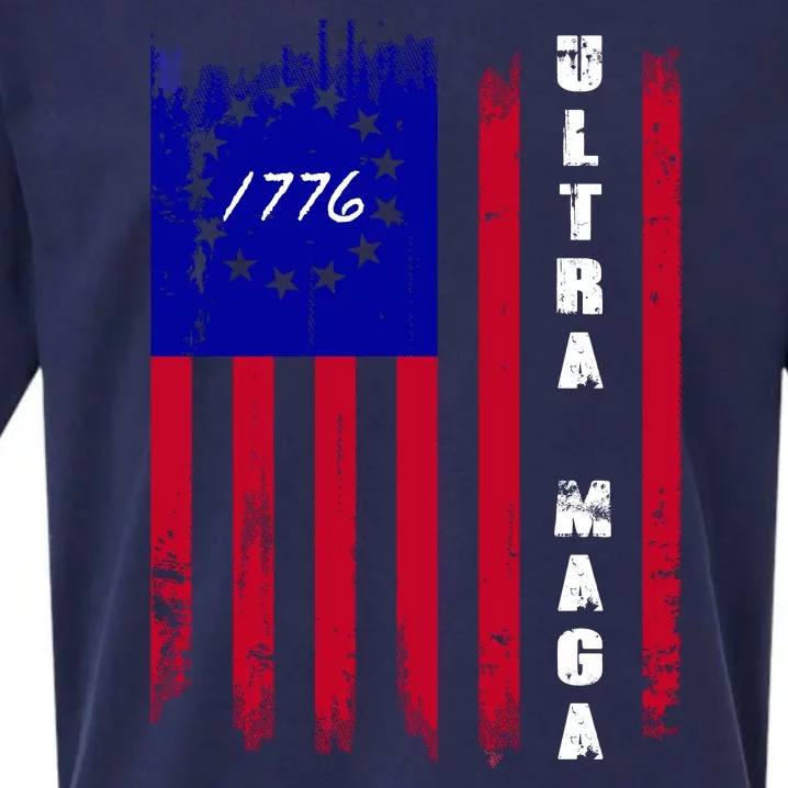 Ultra MAGA Betsy Ross USA Flag Trump 2024 Anti Biden Sueded Cloud Jersey T-Shirt