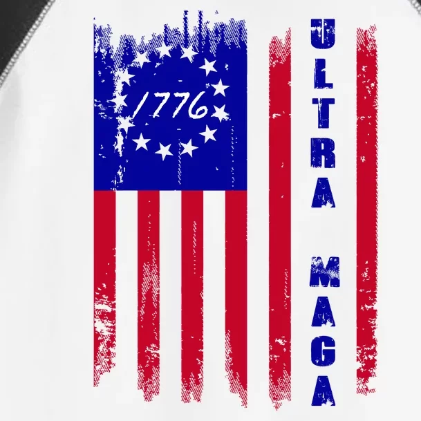 Ultra MAGA Betsy Ross USA Flag Trump 2024 Anti Biden Toddler Fine Jersey T-Shirt