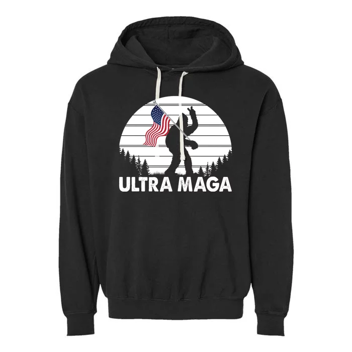 Ultra Maga Big Foot Sasquatch Garment-Dyed Fleece Hoodie