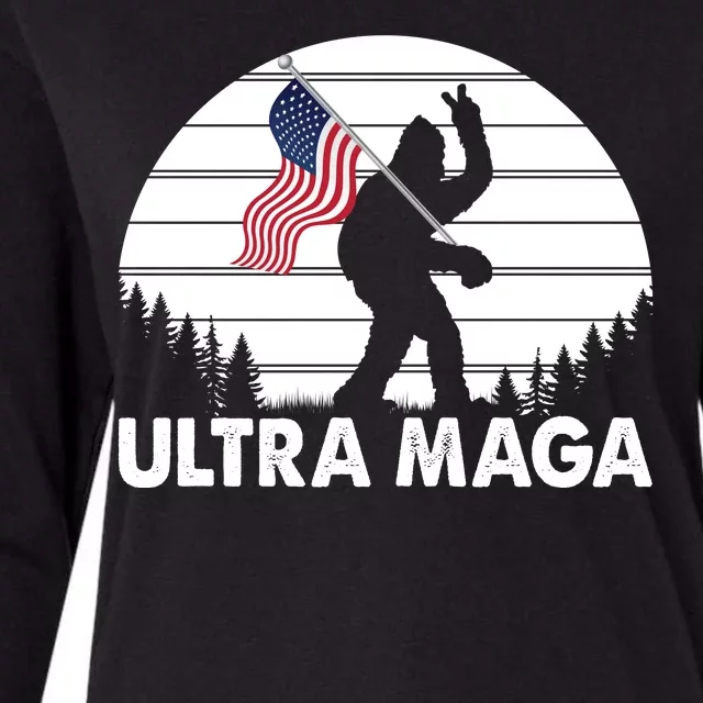 Ultra Maga Big Foot Sasquatch Womens Cotton Relaxed Long Sleeve T-Shirt