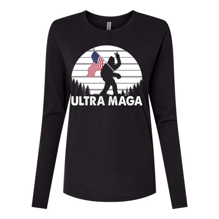 Ultra Maga Big Foot Sasquatch Womens Cotton Relaxed Long Sleeve T-Shirt