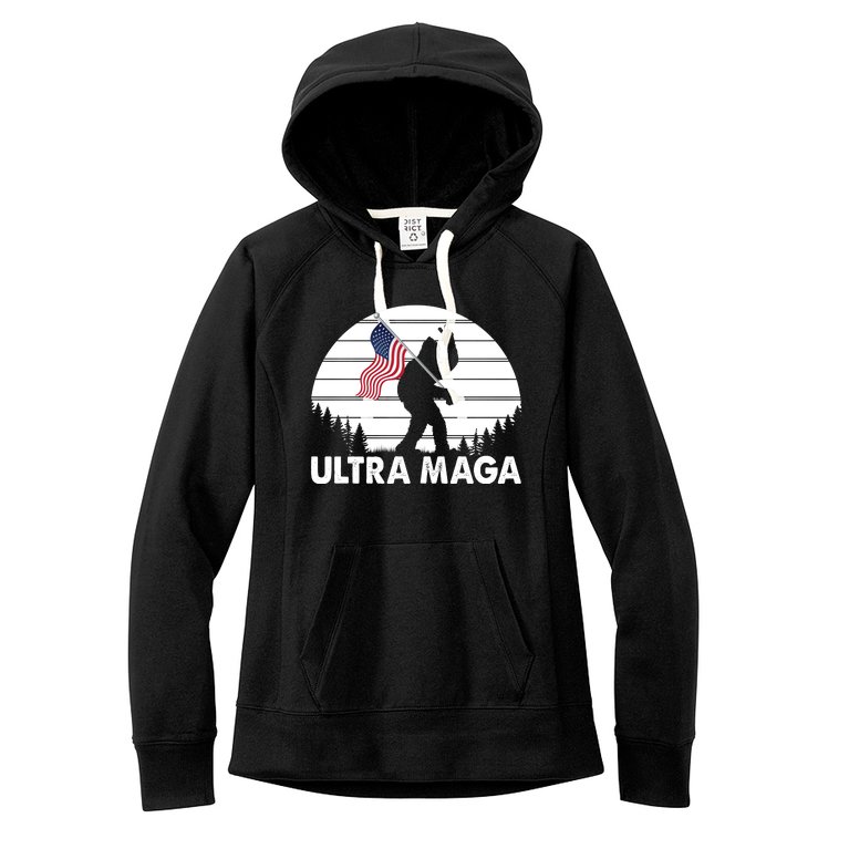 Ultra Maga Big Foot Sasquatch Women's Fleece Hoodie