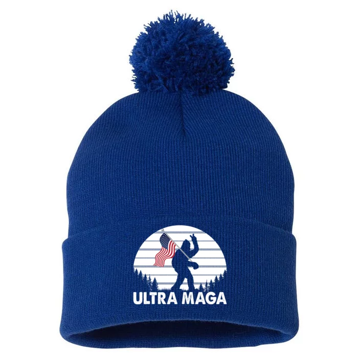 Ultra Maga Big Foot Sasquatch Pom Pom 12in Knit Beanie