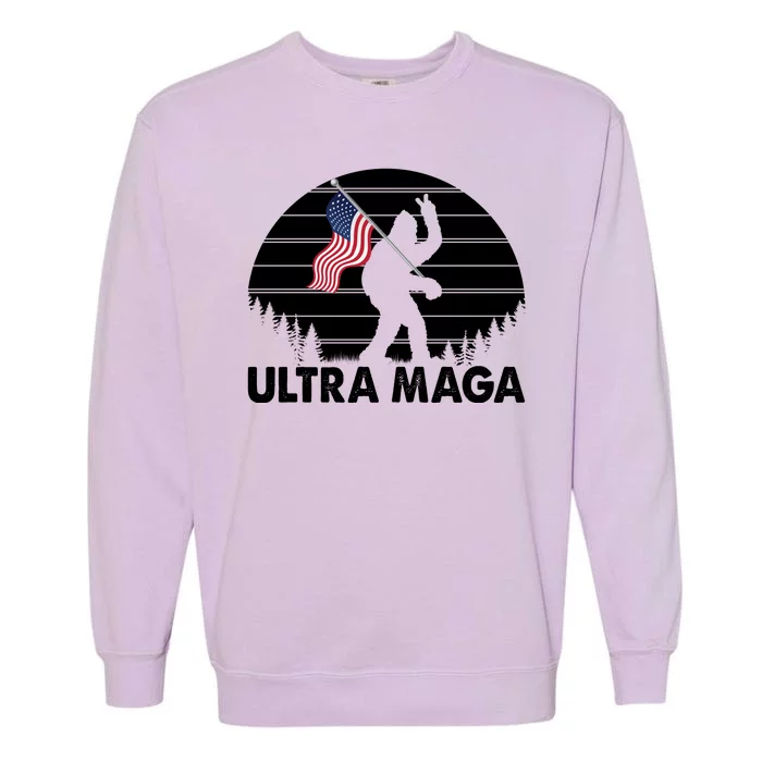 Ultra Maga Big Foot Sasquatch Garment-Dyed Sweatshirt