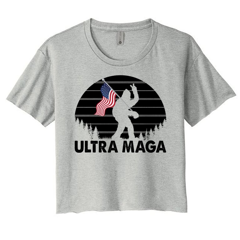 Ultra Maga Big Foot Sasquatch Women's Crop Top Tee