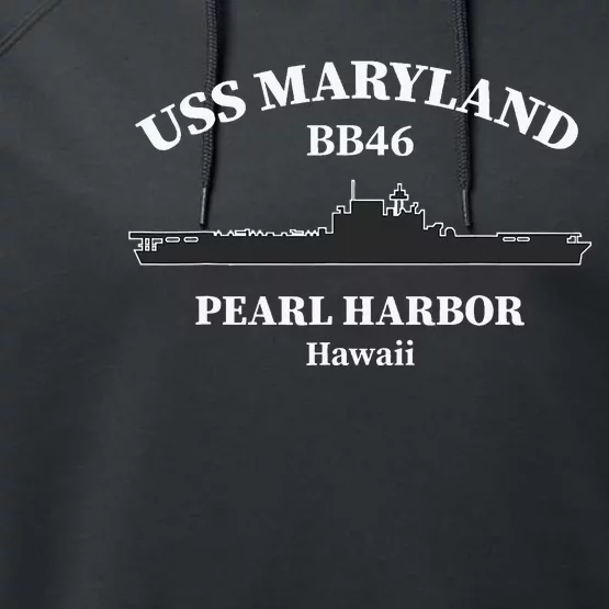 Uss Maryland Battleship Pearl Harbor Memorial Day Performance Fleece Hoodie