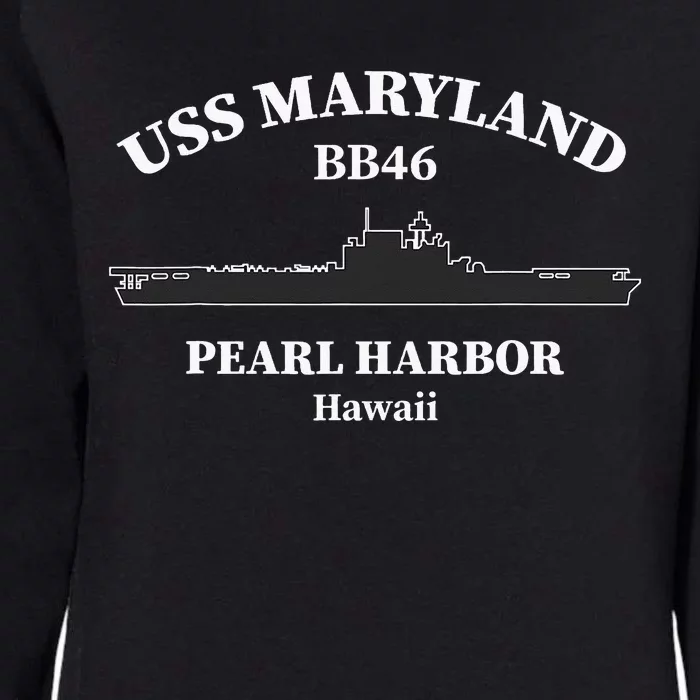 Uss Maryland Battleship Pearl Harbor Memorial Day Womens California Wash Sweatshirt