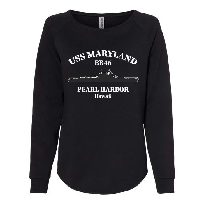 Uss Maryland Battleship Pearl Harbor Memorial Day Womens California Wash Sweatshirt