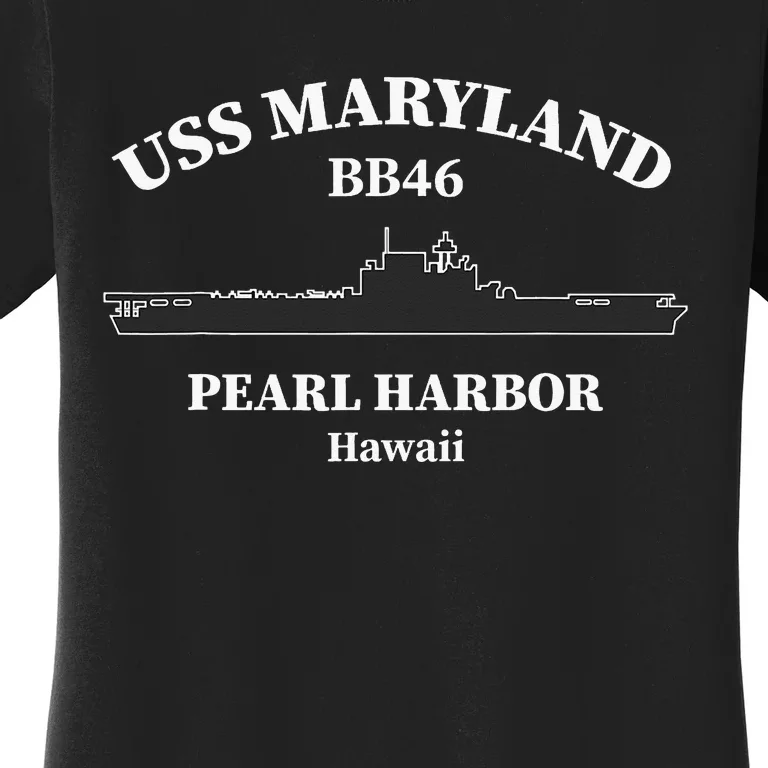 Uss Maryland Battleship Pearl Harbor Memorial Day Women's T-Shirt