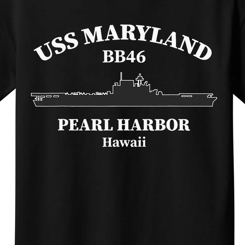 Uss Maryland Battleship Pearl Harbor Memorial Day Kids T-Shirt