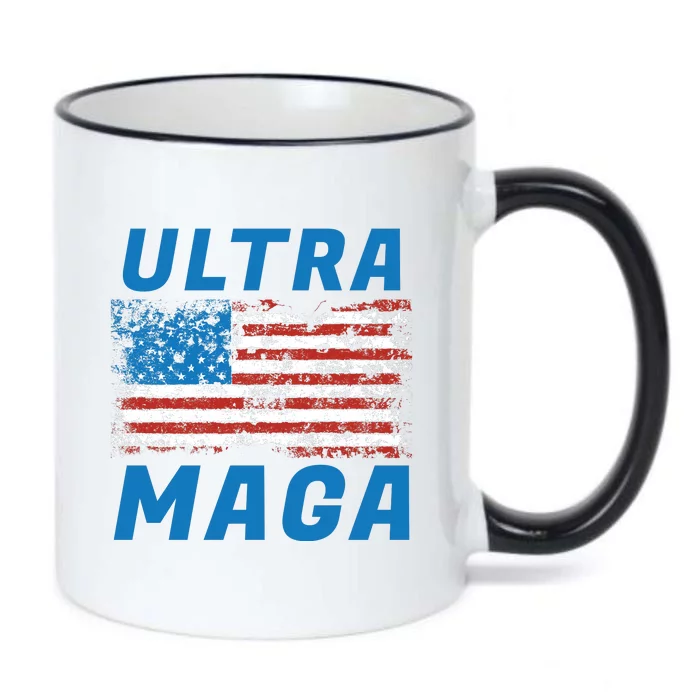 Ultra MAGA Bold United States Of America USA Flag Black Color Changing Mug