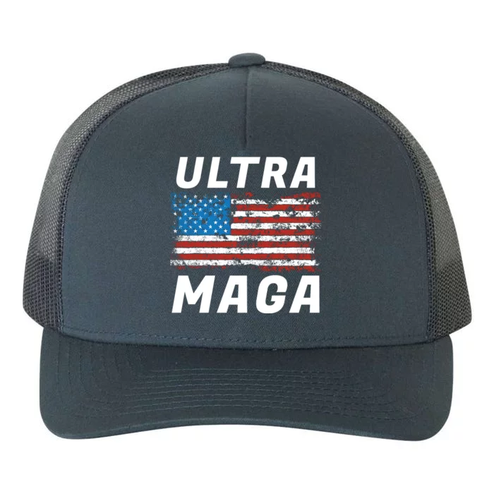 Ultra MAGA Bold United States Of America USA Flag Yupoong Adult 5-Panel Trucker Hat