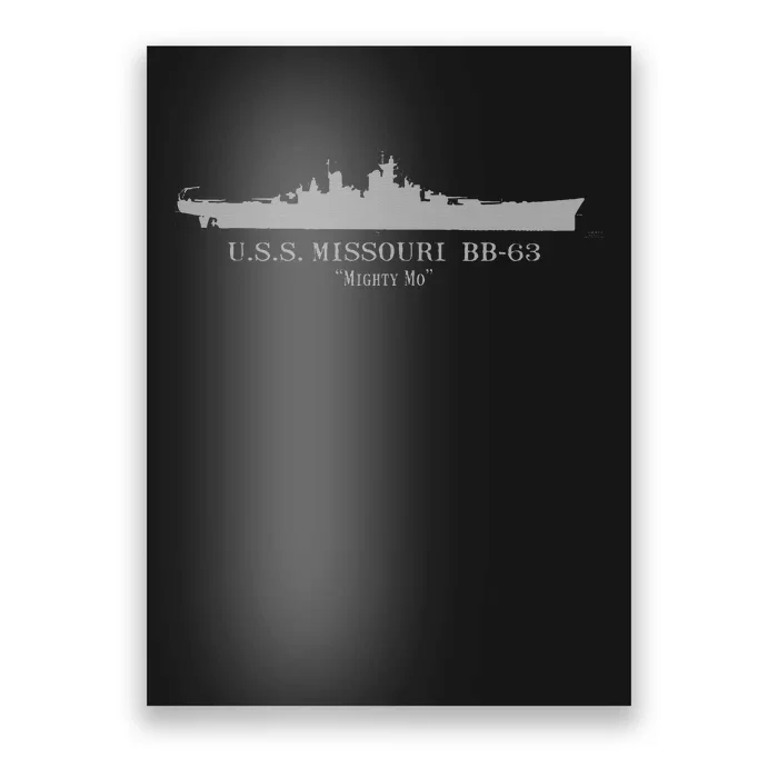 U.S.S. Missouri Bb63 Wwii Battleship Tech Drawing Poster