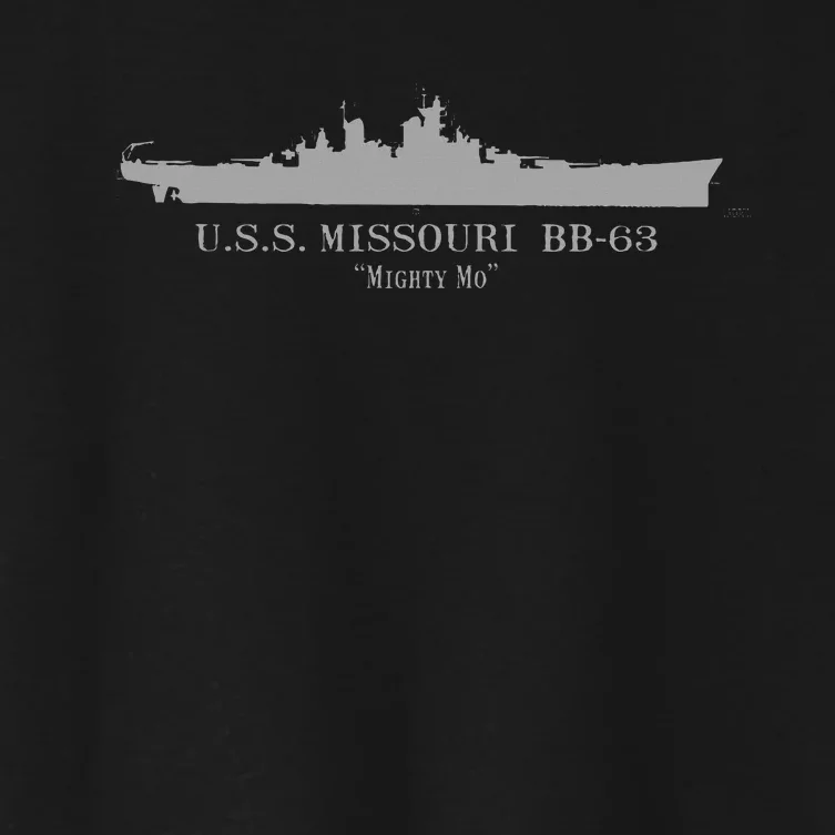 U.S.S. Missouri Bb63 Wwii Battleship Tech Drawing Women's Crop Top Tee