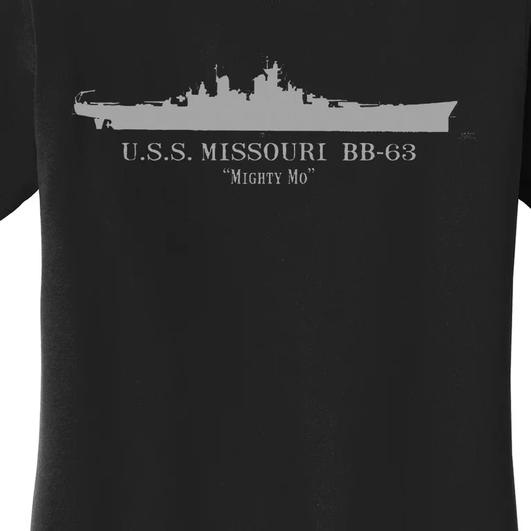 U.S.S. Missouri Bb63 Wwii Battleship Tech Drawing Women's T-Shirt