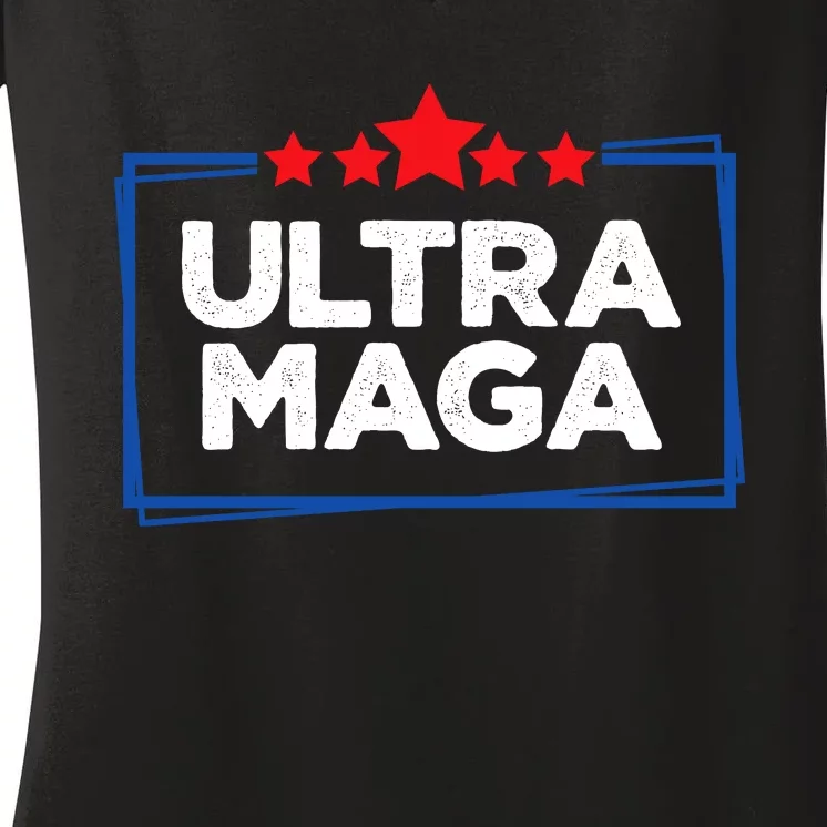 Ultra Maga Bold Graphic Women's V-Neck T-Shirt