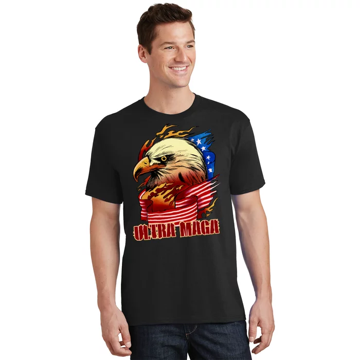 Ultra MAGA Bald Eagle Anti Biden Trump 2024 USA America T-Shirt ...